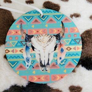 Bull Skull Western Animal Print Unscented Car Air Freshener 5 Pack
